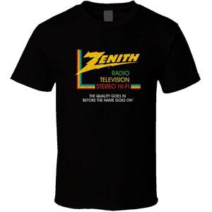 Zenith Vintage Logo T-Shirt Retro Radio TV Stereo Hi-Fi Music Fan Tee